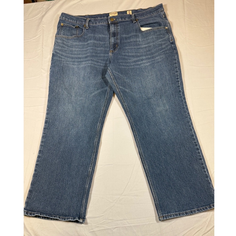 RedHead Mens Straight Leg Jeans Blue Denim Medium Wash 42x30 Stretch Workwear
